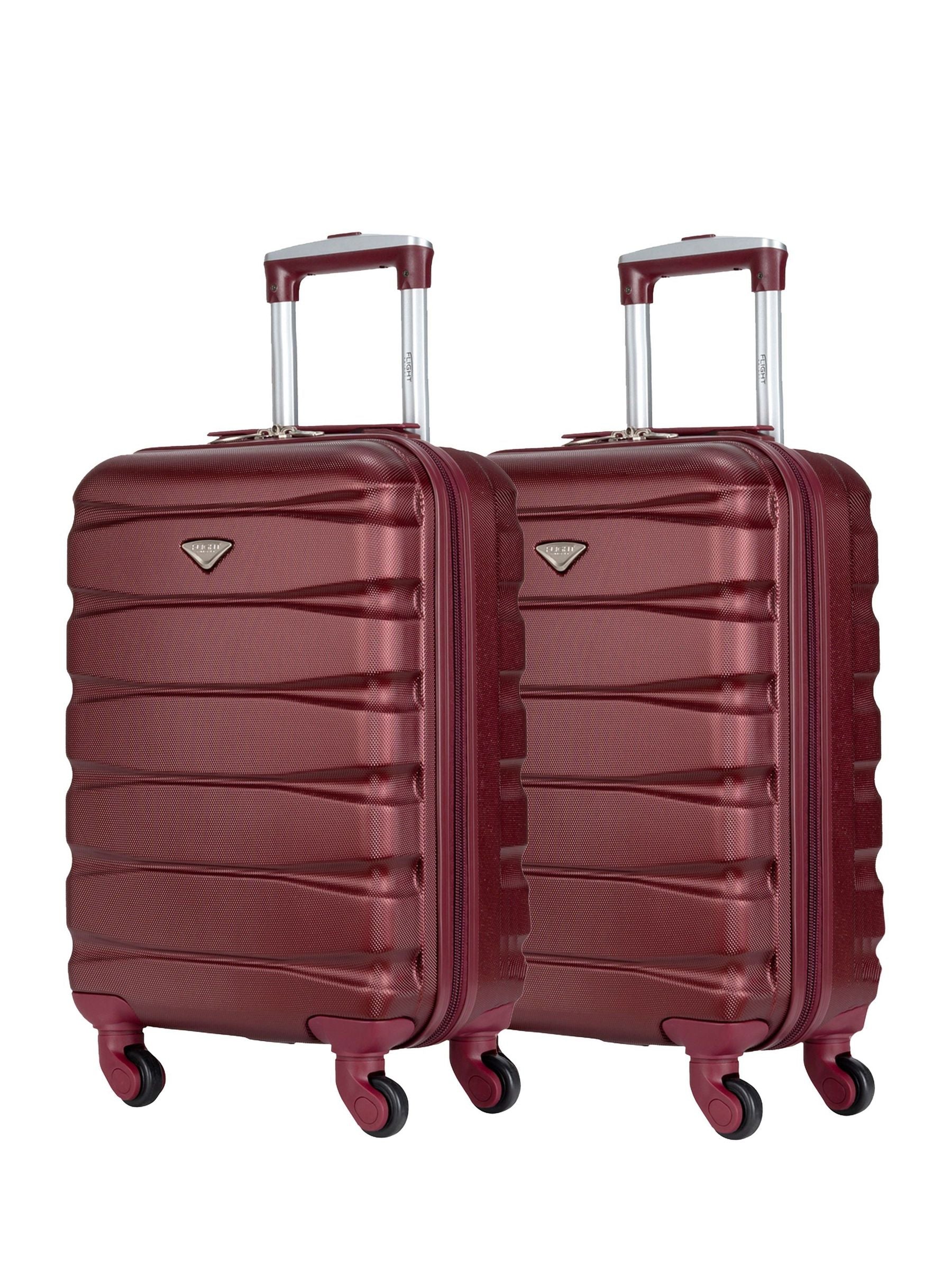 Flight Knight Charcoal EasyJet Overhead Hard Shell Cabin Suitcase Set of 2 (55x35x20cm)