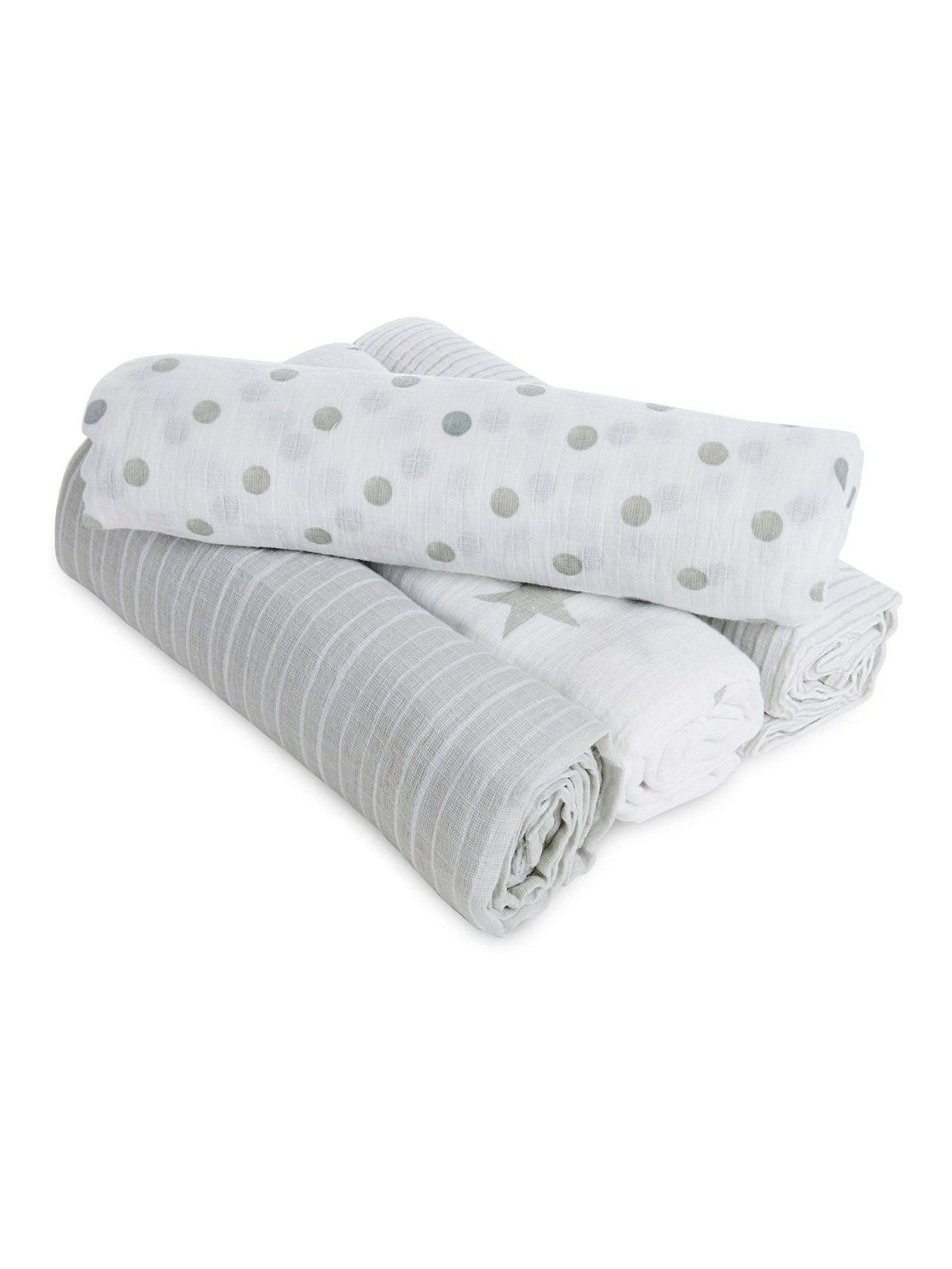 Aden & Anais Grey Essentials Muslin Blankets 4 Pack