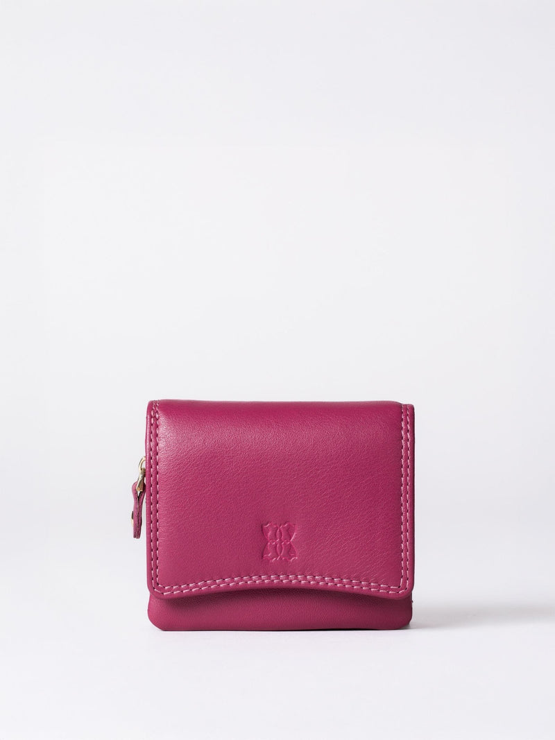 Lakeland Leather cranberry small purse, imported from the UK