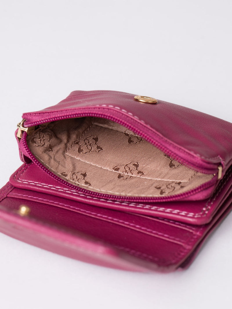Lakeland Leather cranberry small purse, imported from the UK