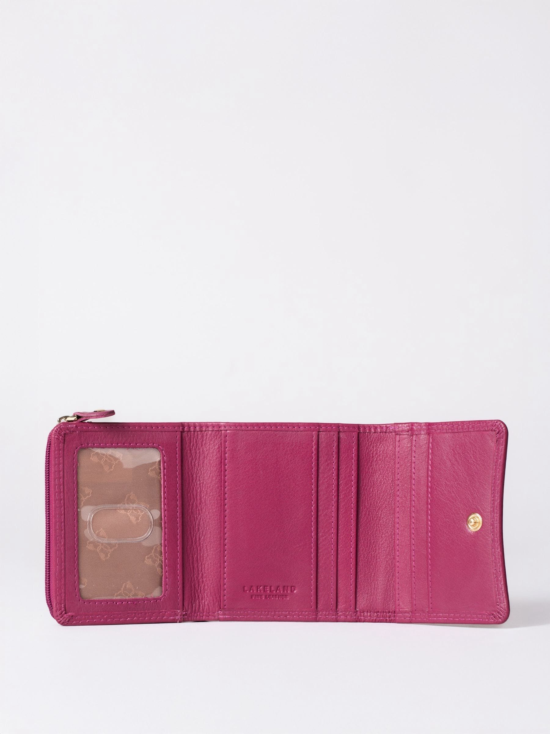 Lakeland Leather cranberry small purse, imported from the UK