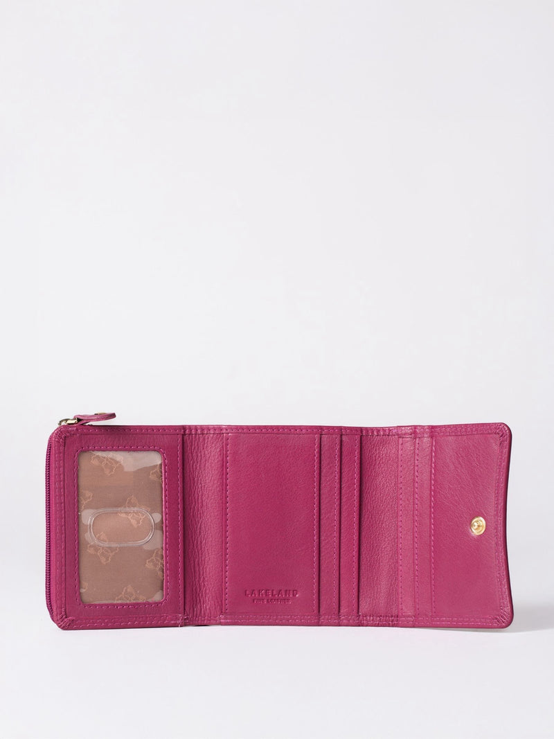 Lakeland Leather cranberry small purse, imported from the UK