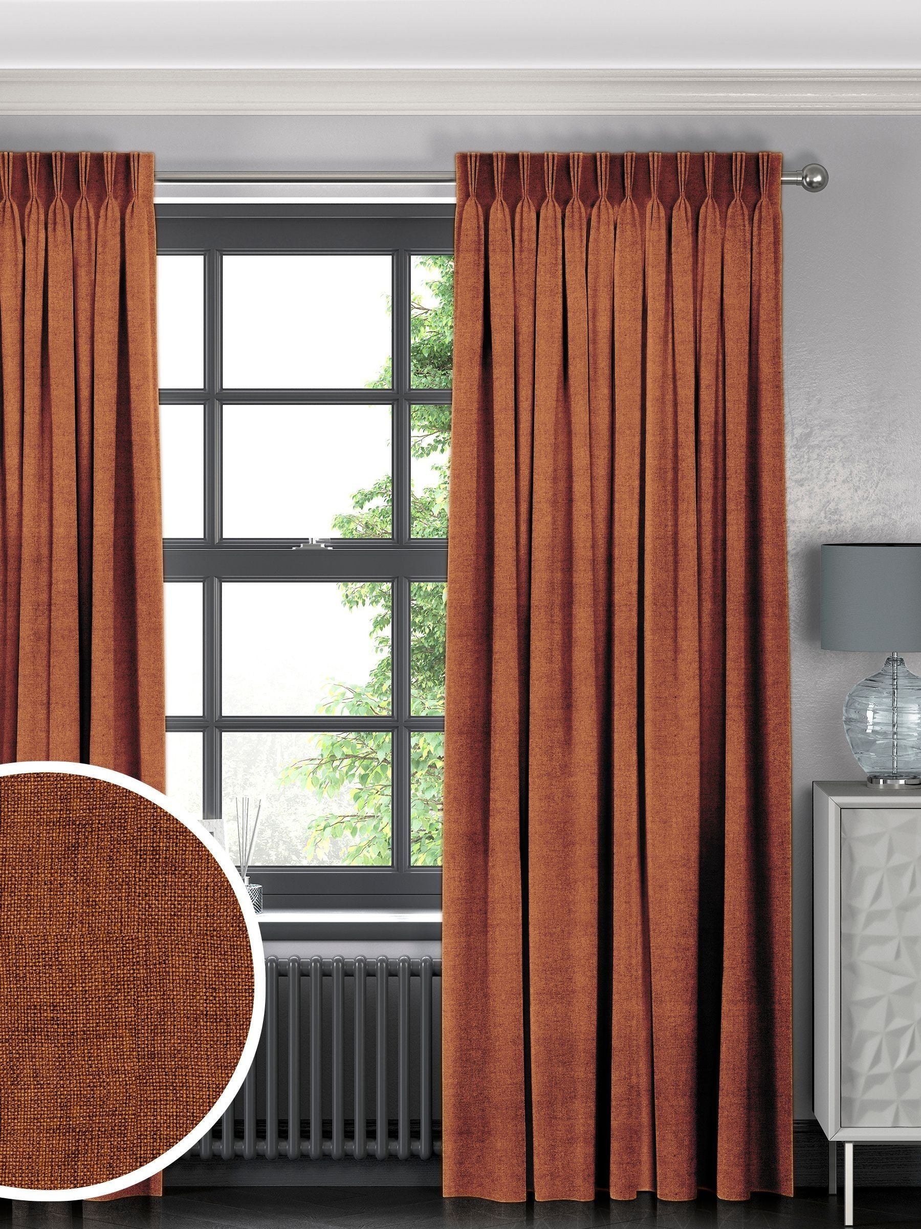 Terracotta brown made to measure curtains (British brand)