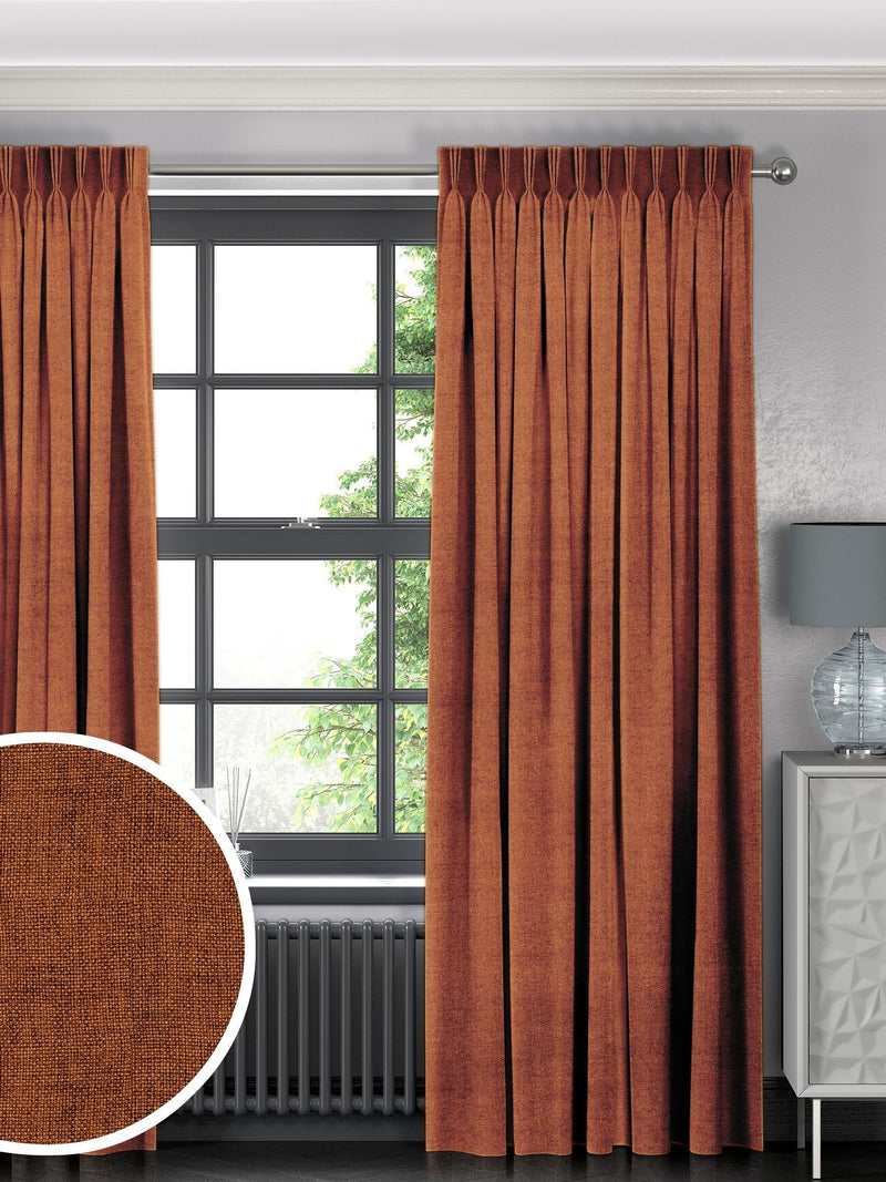Terracotta brown made to measure curtains (British brand)