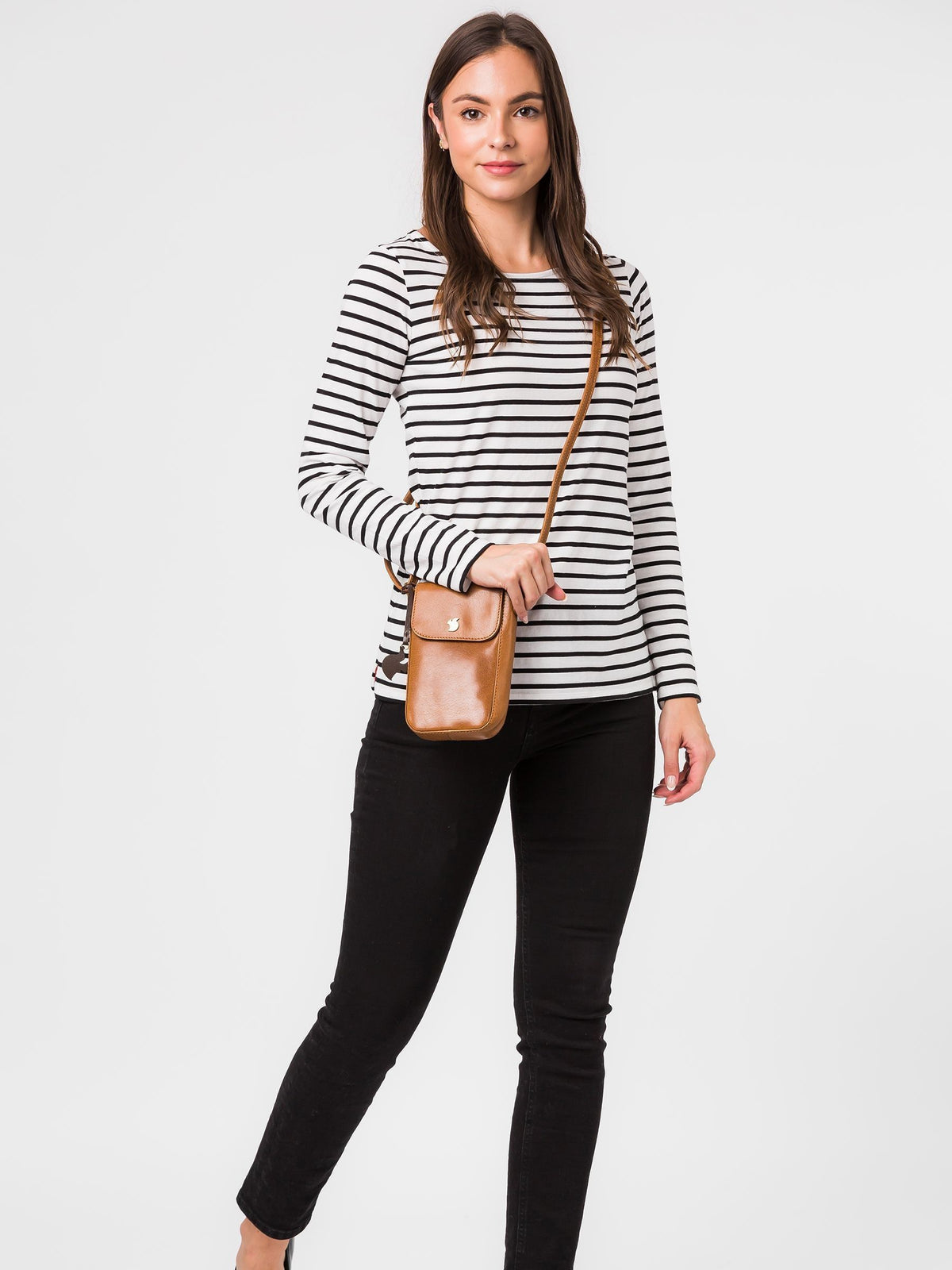 Conkca Conker Brown Buzz Leather Small Cross-Body Phone Bag