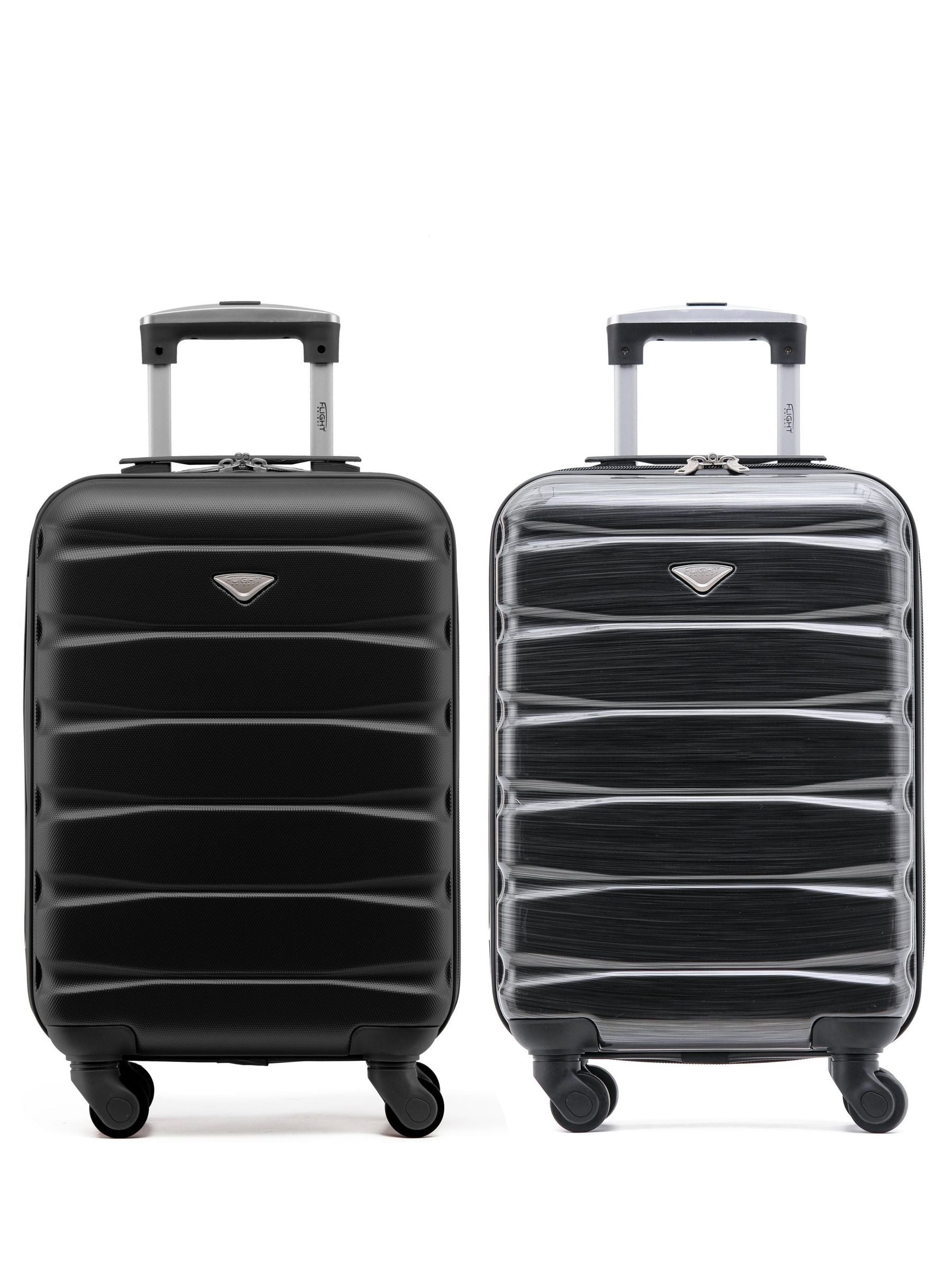 Flight Knight Charcoal EasyJet Overhead Hard Shell Cabin Suitcase Set of 2 (55x35x20cm)