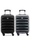 Flight Knight Charcoal EasyJet Overhead Hard Shell Cabin Suitcase Set of 2 (55x35x20cm)