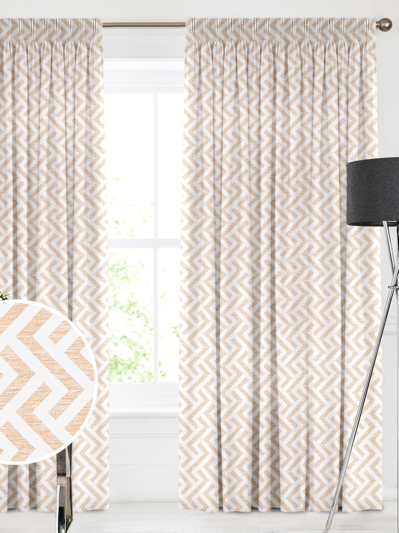 Natural Amble geometric gold made to measure curtains (British brand)