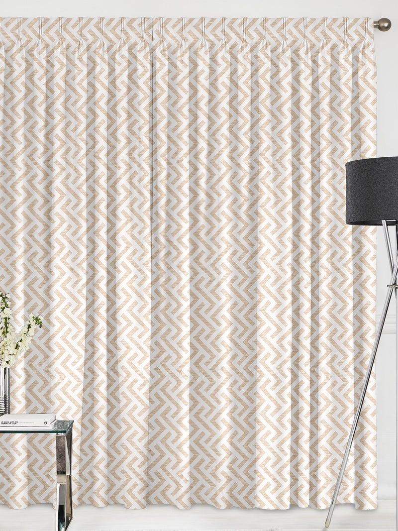 Natural Amble geometric gold made to measure curtains (British brand)