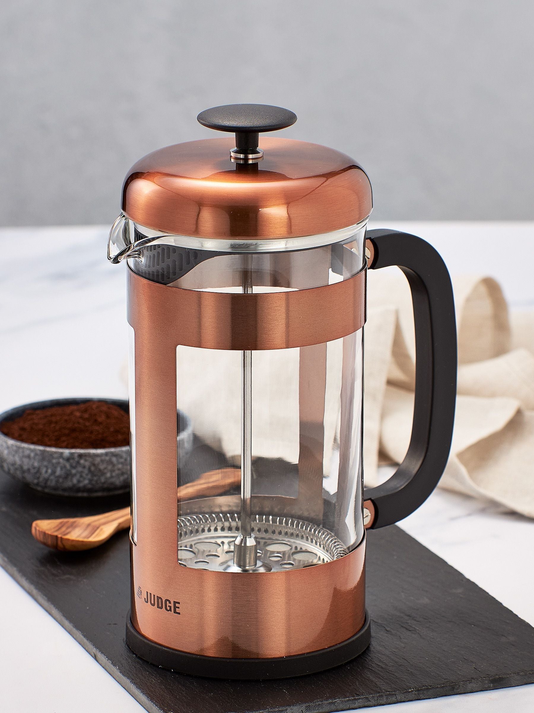 Judge Copper 8 Cup Glass Cafetiere, UK version