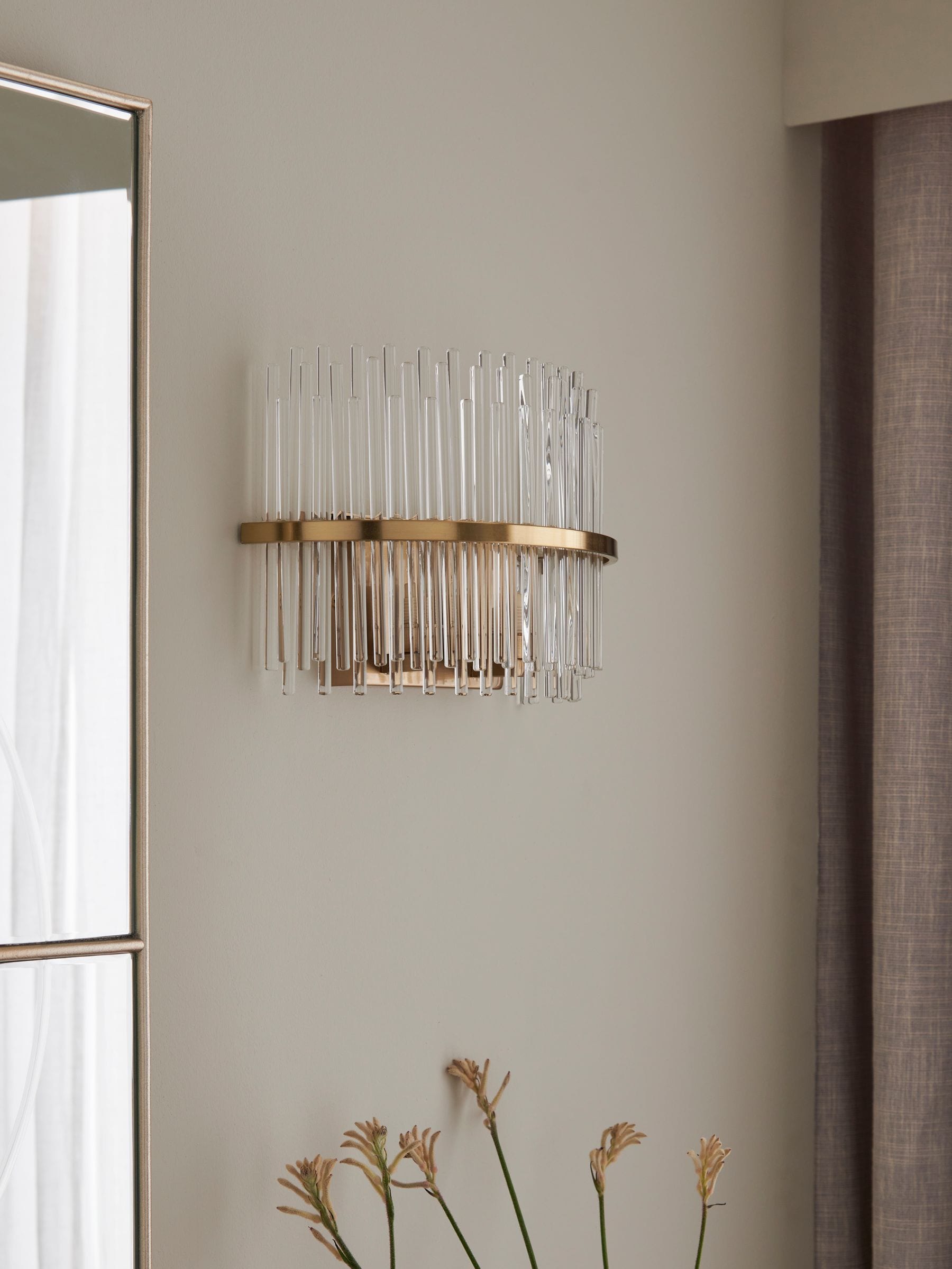 Lipsy Gold Flush Glass Wall Light (British brand)