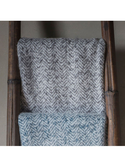 Next Gallery Home Grey Herringbone Throw 180cm x 130cm- Buy online at McGrocer