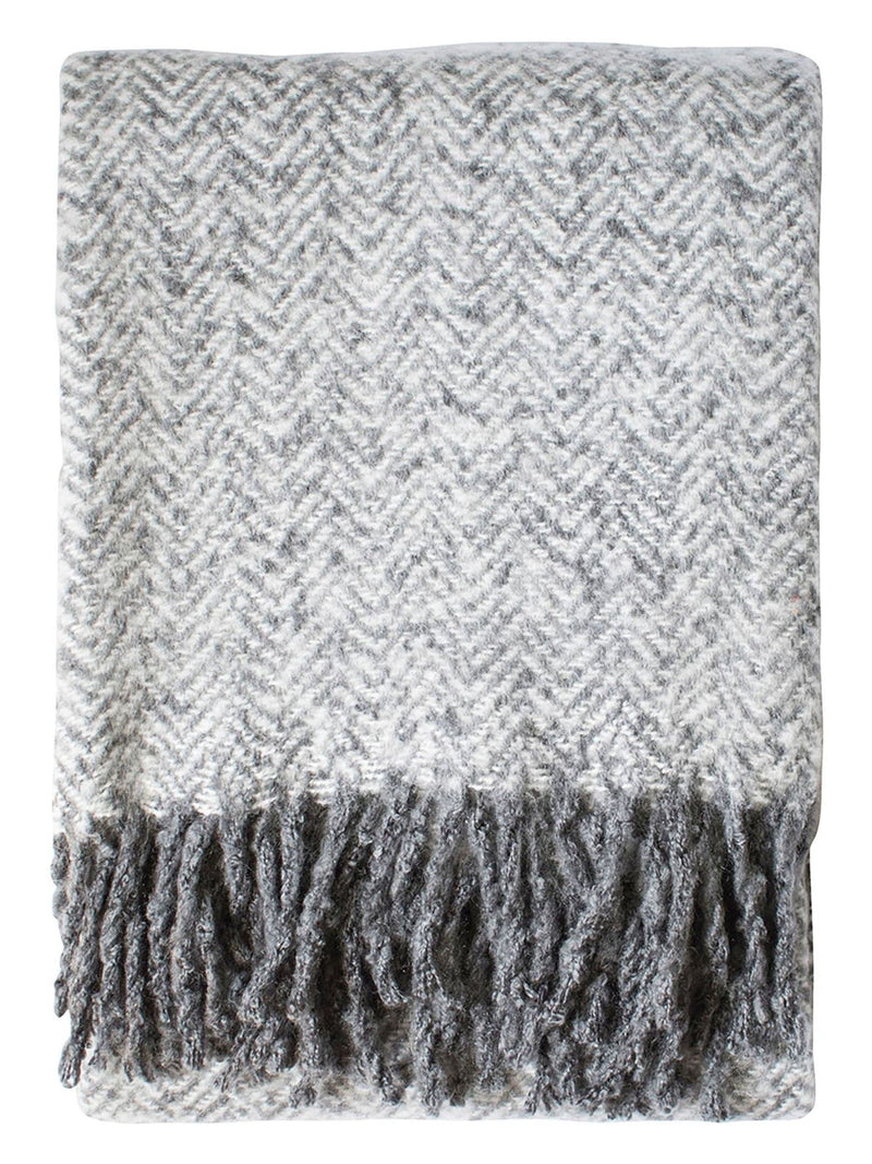 Gallery Home grey herringbone throw, imported from the UK