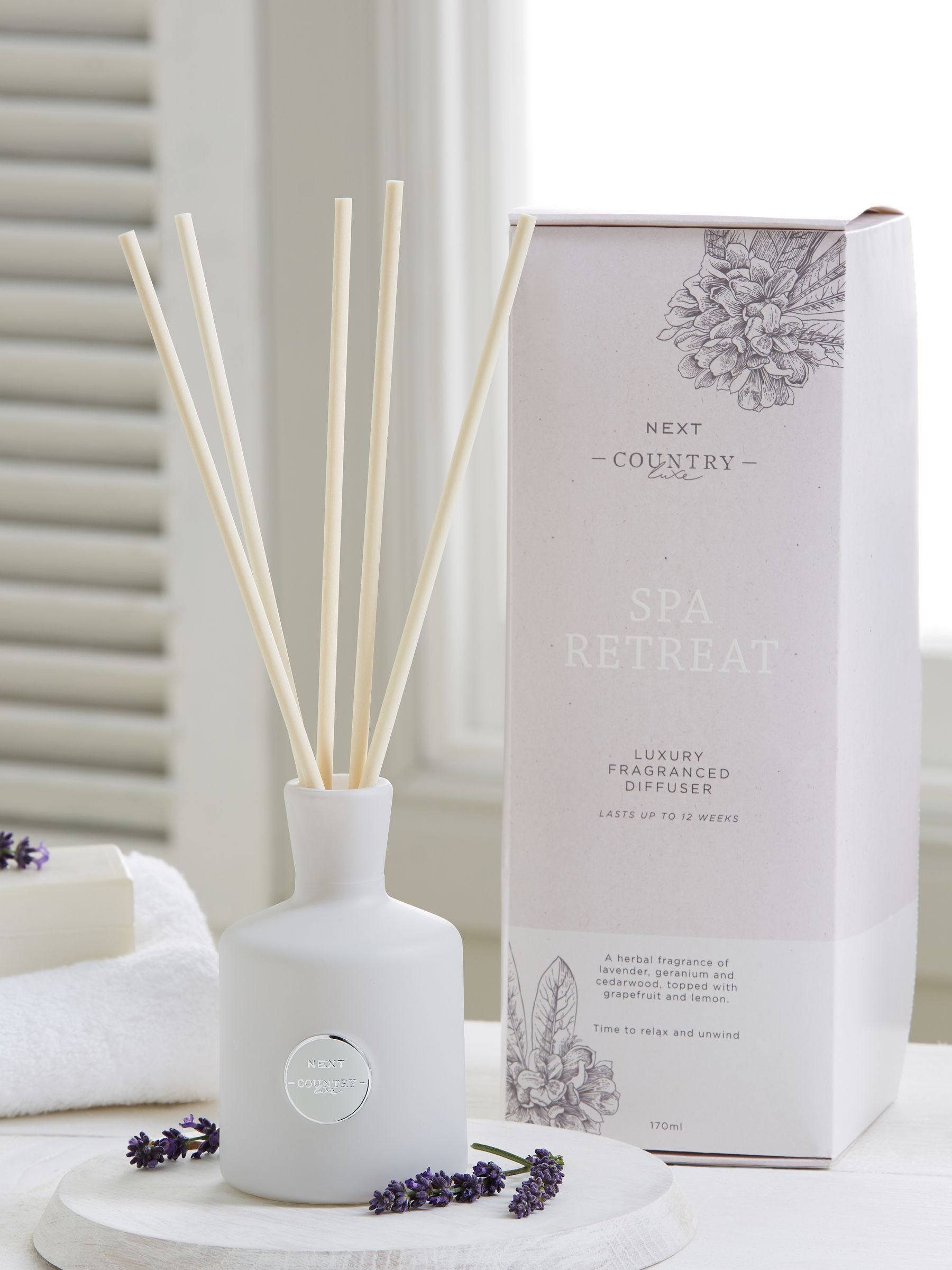 Country Luxe Spa Retreat Lavender and Geranium Reed Diffuser 400ml
