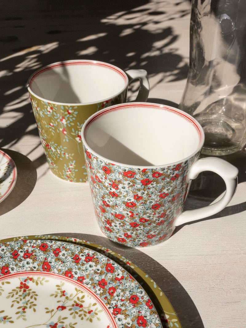 Laura Ashley Set of 4 Green Stockbridge Green Mugs
