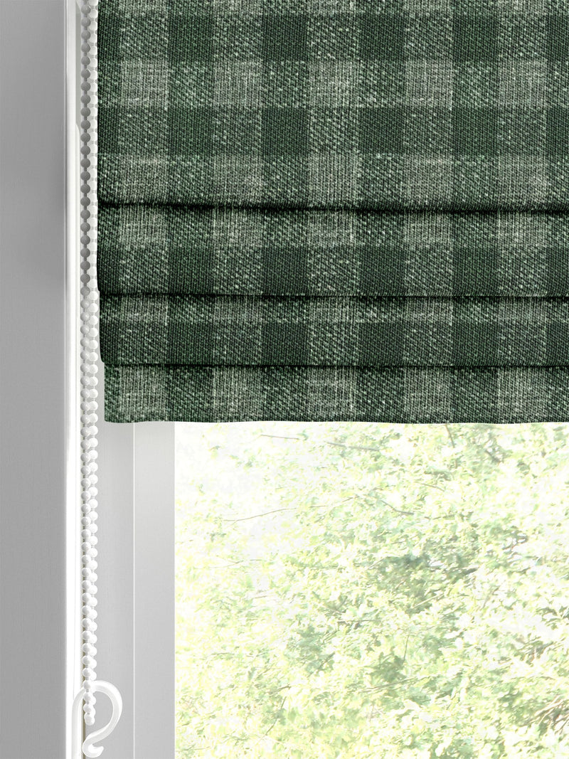 Laura Ashley green gingham made-to-measure Roman blinds (British brand)