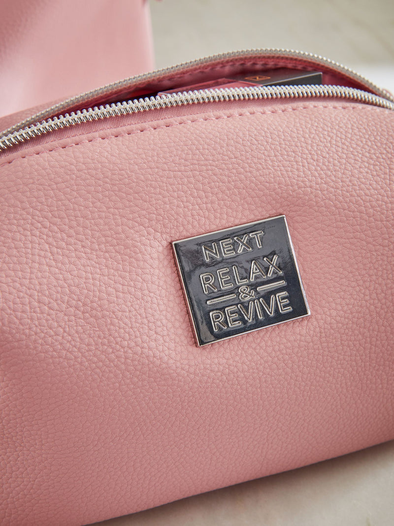 Faux leather slouch make-up bag - British product