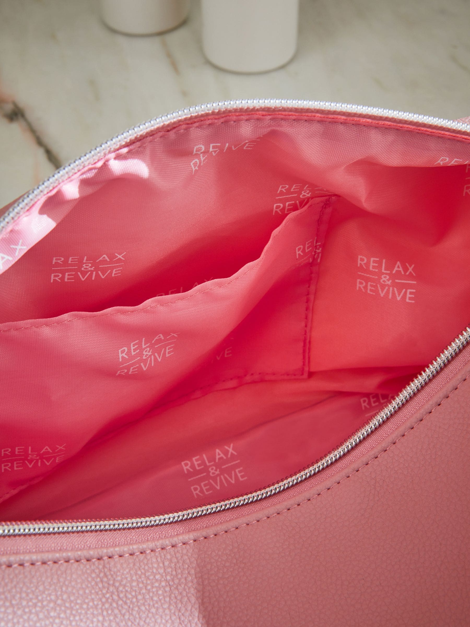 Faux leather slouch make-up bag - British product