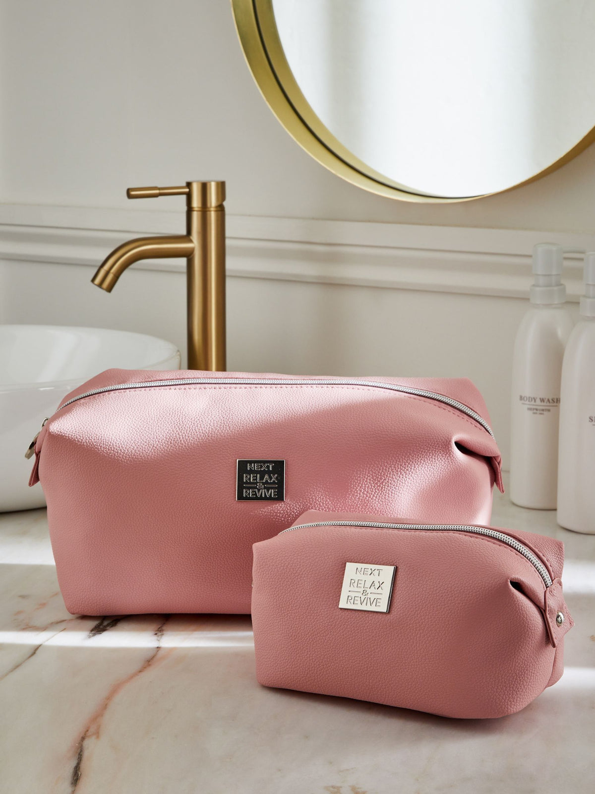 Faux leather slouch make-up bag - British product