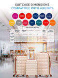 Flight Knight Cream Medium Large Hardcase Printed Lightweight Check-In Suitcase with 4 Wheels