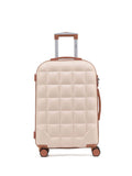 Flight Knight Cream Medium Large Hardcase Printed Lightweight Check-In Suitcase with 4 Wheels
