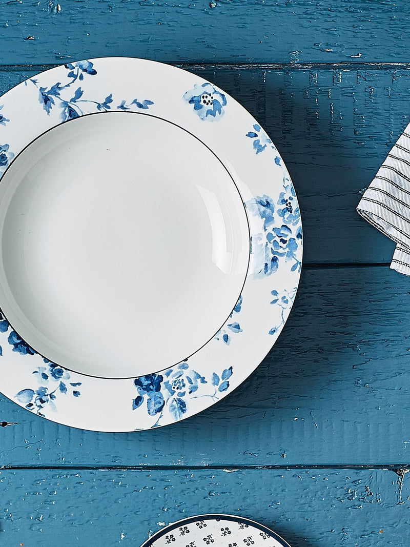 Laura Ashley 12 Piece Blue Dinner Set Porcelain, UK version