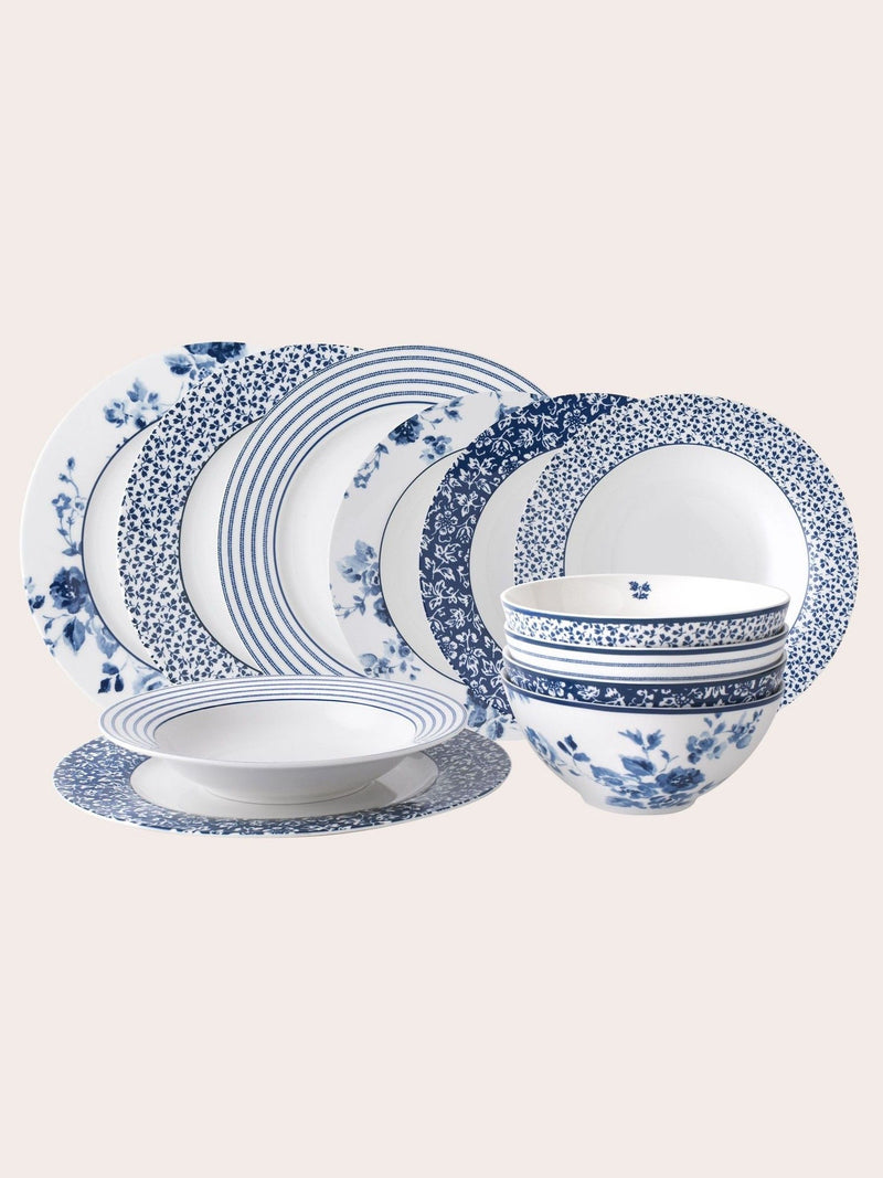 Laura Ashley 12 Piece Blue Dinner Set Porcelain, UK version