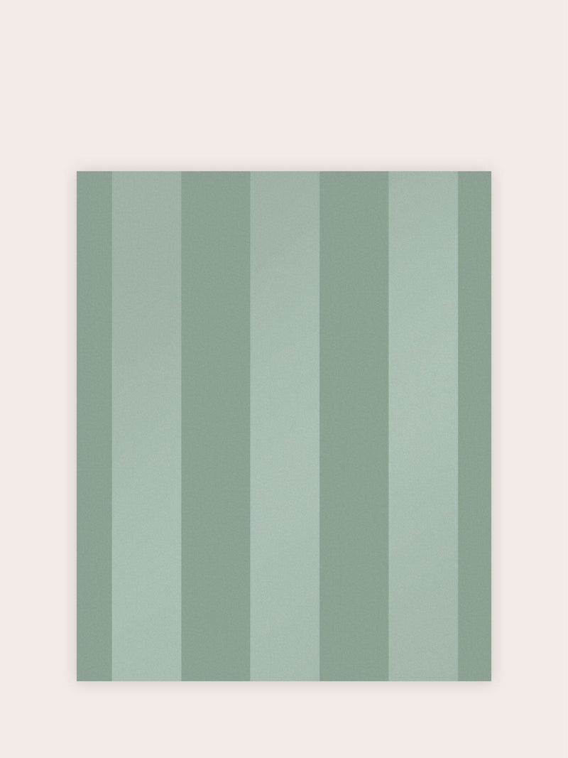 Laura Ashley Green Lille Pearlescent Stripe wallpaper sample A4, imported from the UK