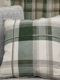 Fusion green Balmoral check cushion 43cm (British brand)