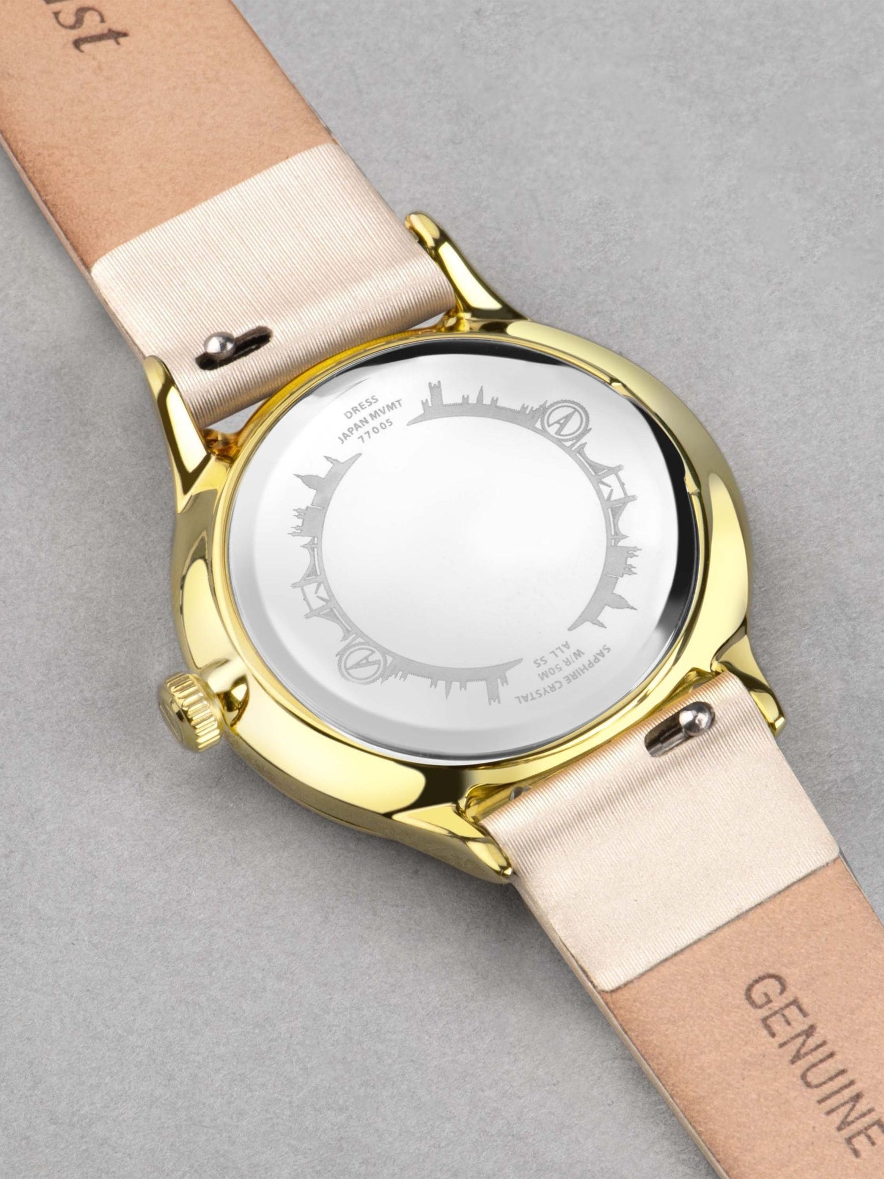 Accurist cream dress leather strap 28mm watch - British product