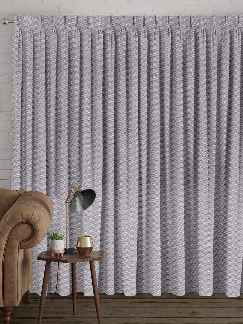 Charcoal grey made to measure curtains teardrop woven design, imported from the UK