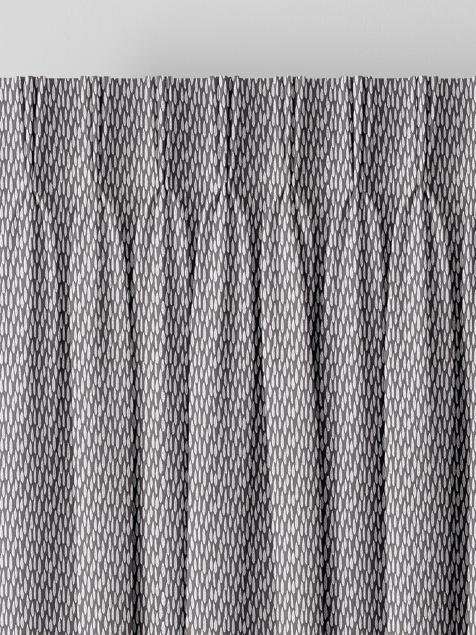 Charcoal grey made to measure curtains teardrop woven design, imported from the UK