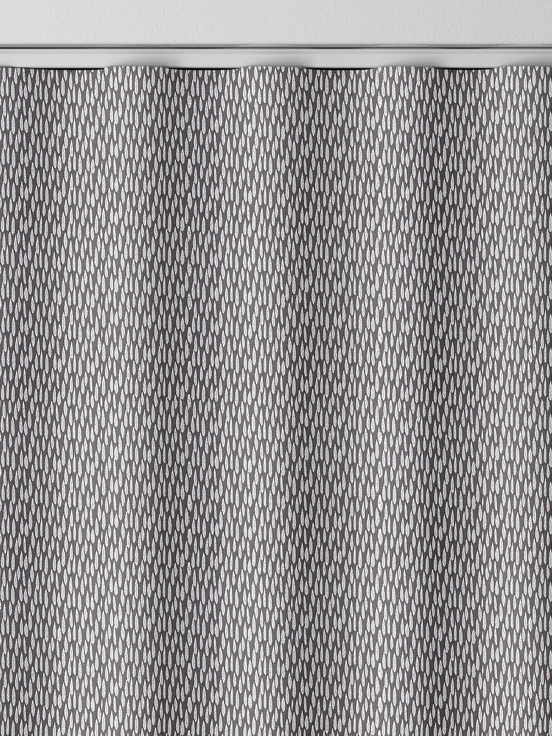 Charcoal grey made to measure curtains teardrop woven design, imported from the UK
