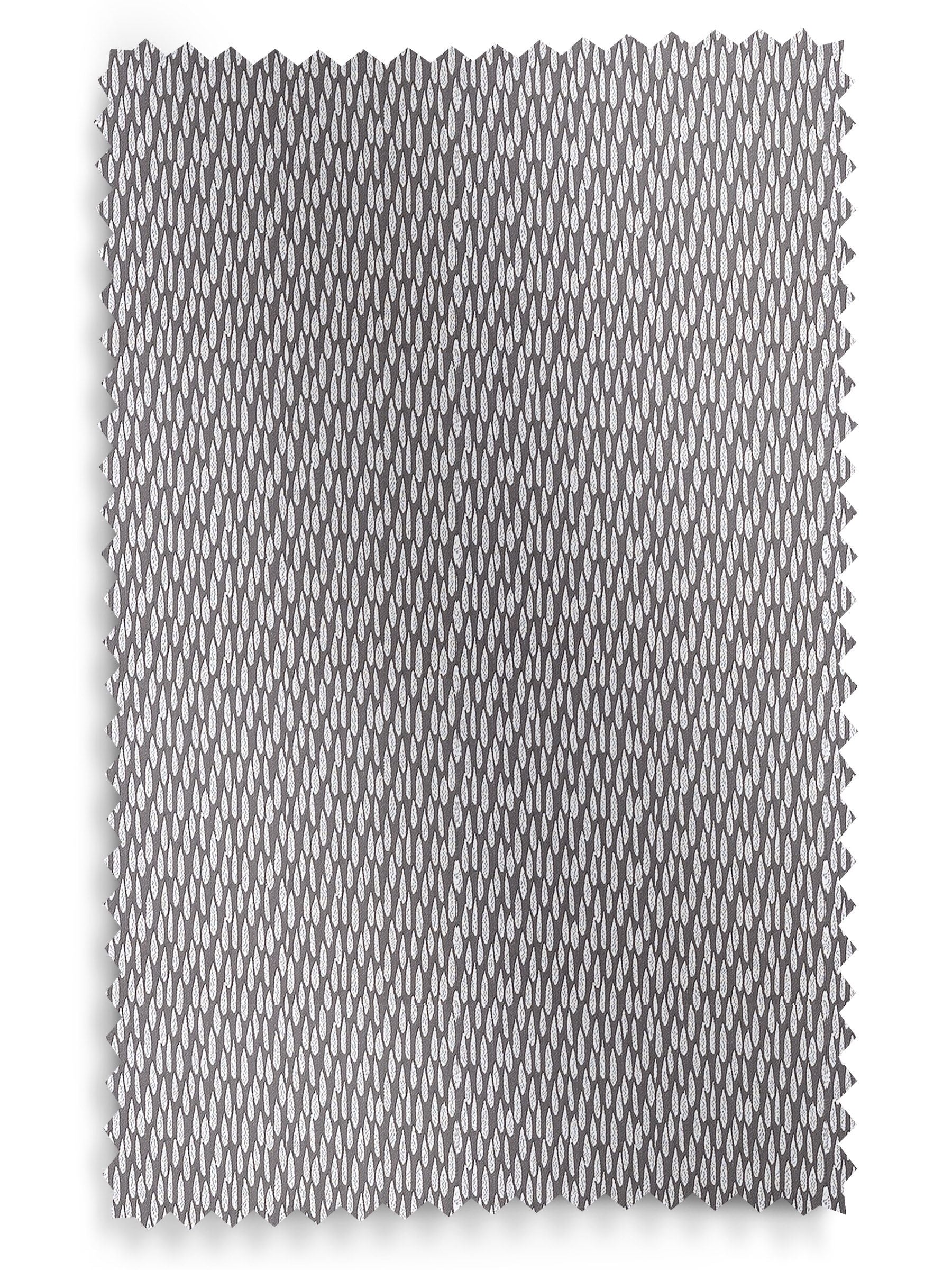 Charcoal grey made to measure curtains teardrop woven design, imported from the UK