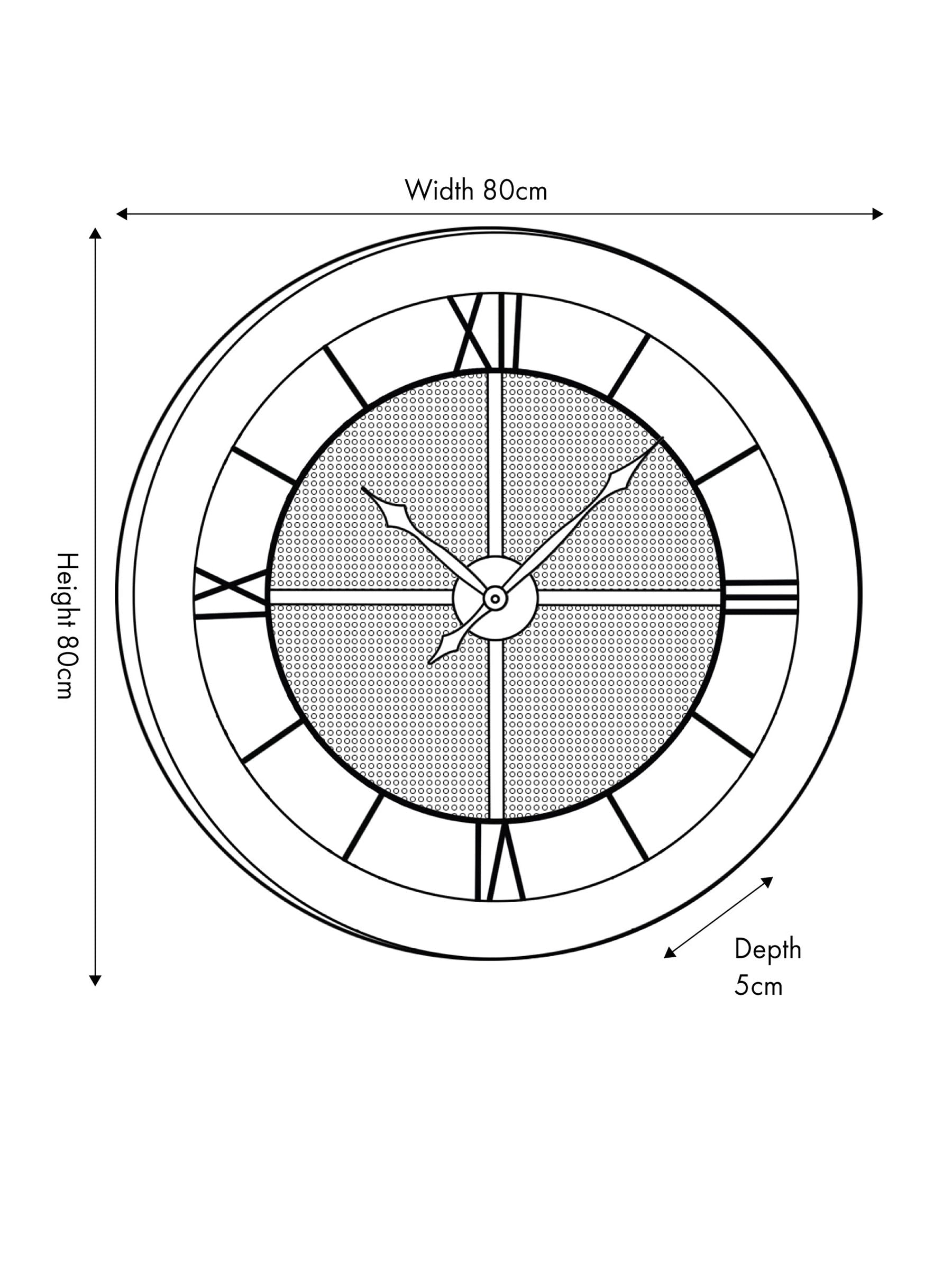 Pacific Natural round wall clock 80cm, imported from the UK