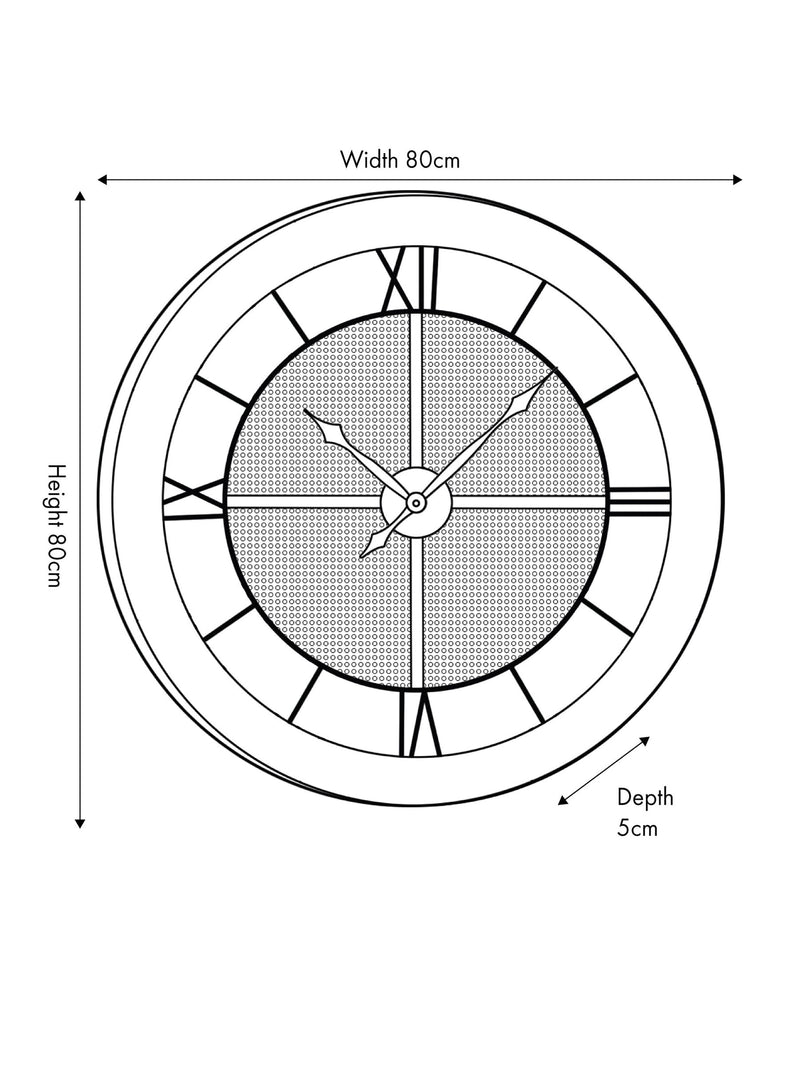 Pacific Natural round wall clock 80cm, imported from the UK