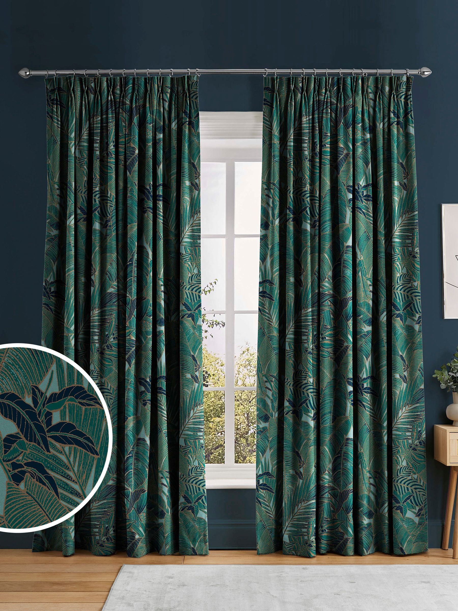 Graham & Brown Green Paradys made to measure curtains - British product