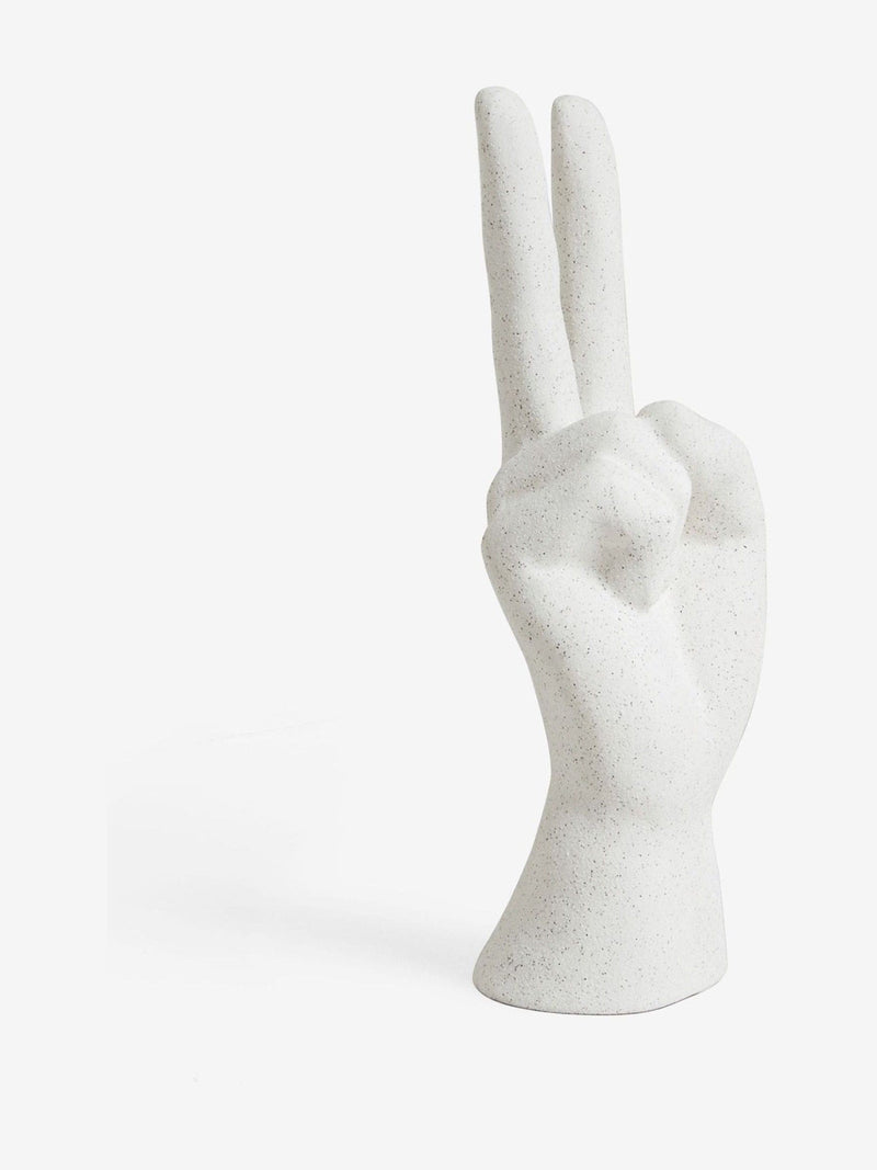 Cream peace hand ornament sculpture 20x6x8cm - British product