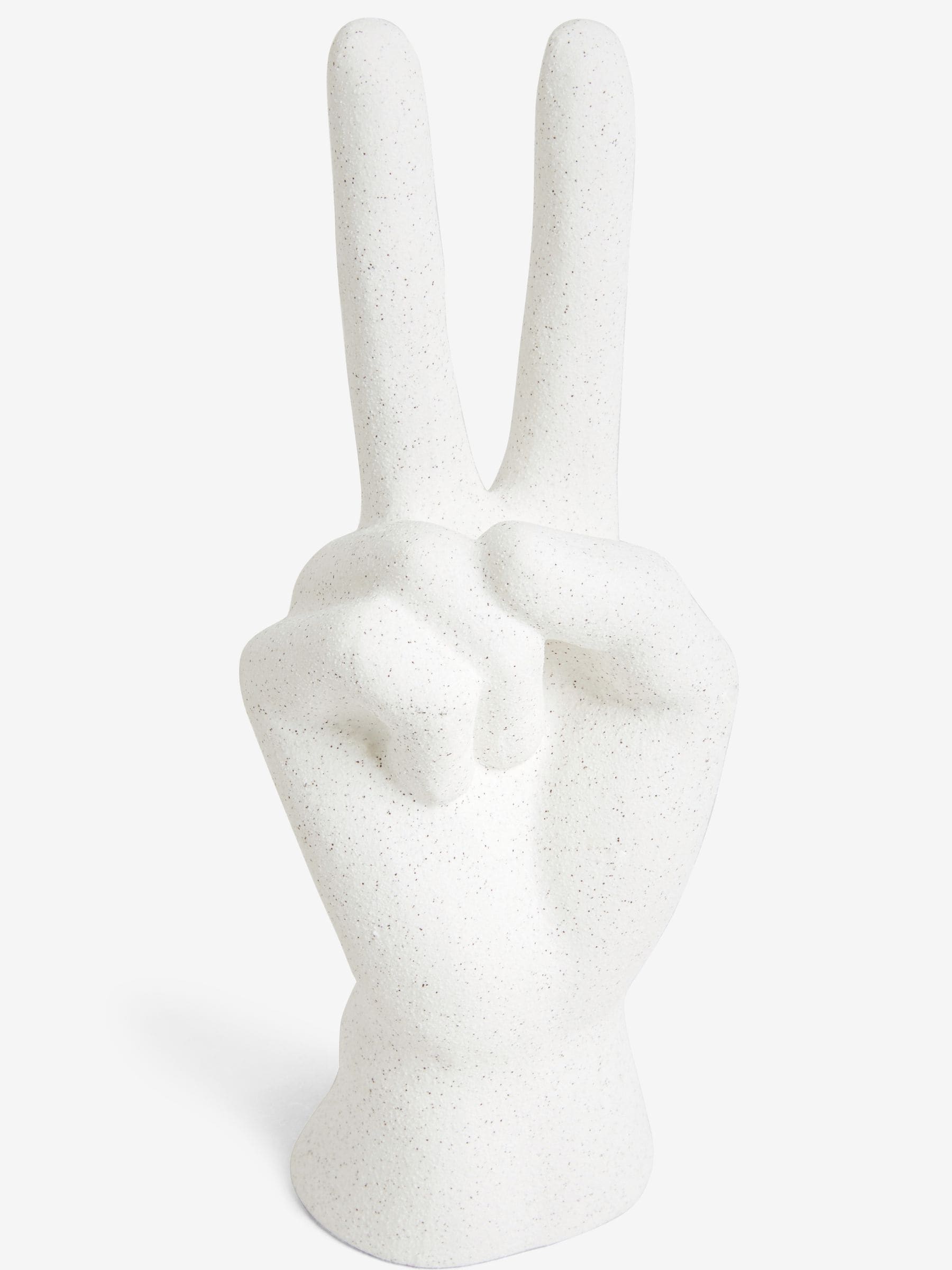 Cream peace hand ornament sculpture 20x6x8cm - British product