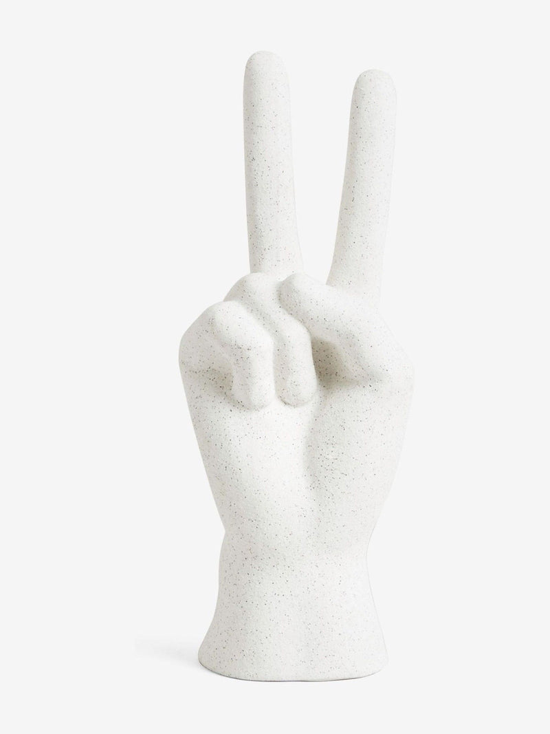 Cream peace hand ornament sculpture 20x6x8cm - British product