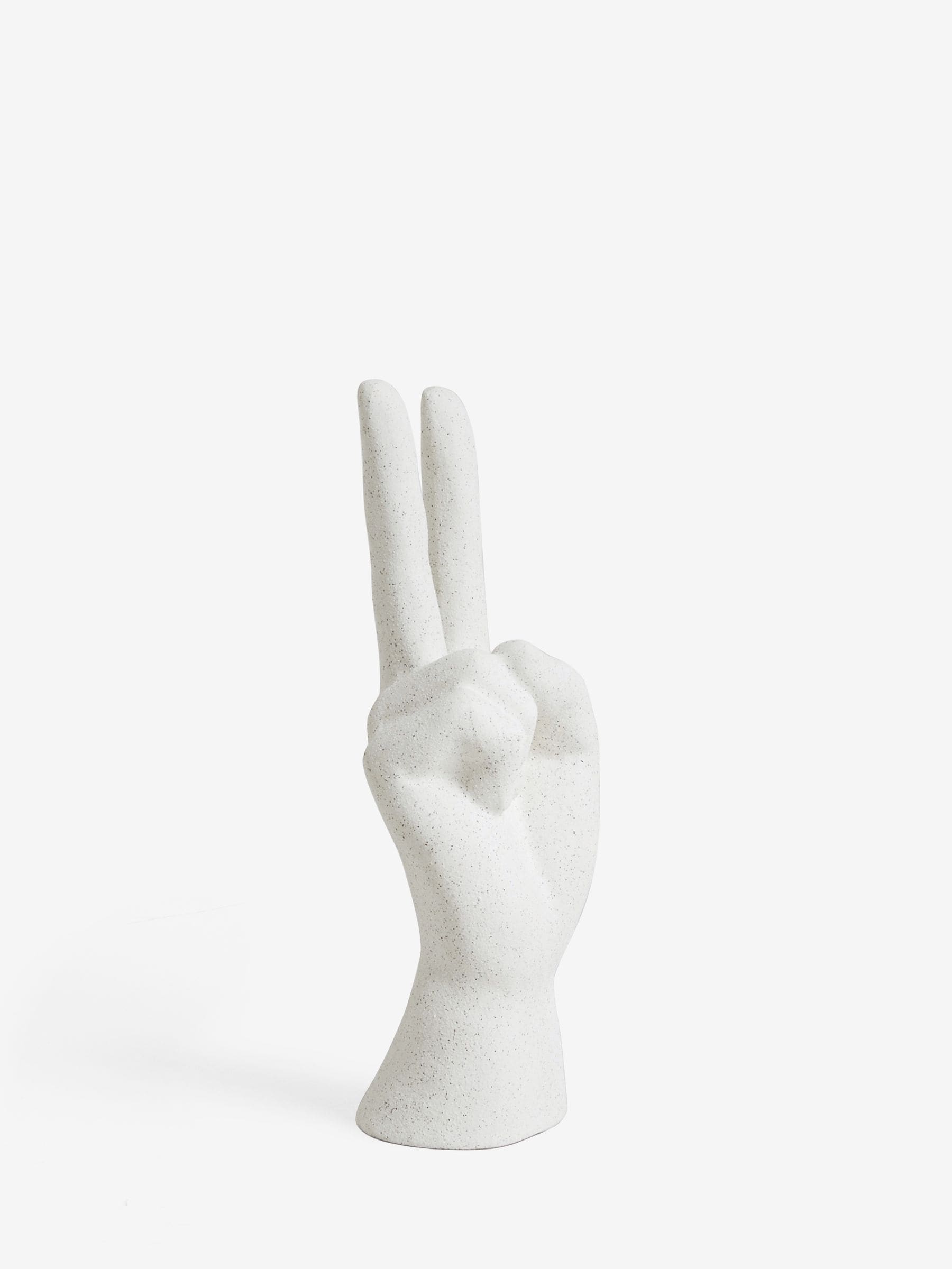 Cream peace hand ornament sculpture 20x6x8cm - British product
