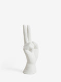 Cream peace hand ornament sculpture 20x6x8cm - British product