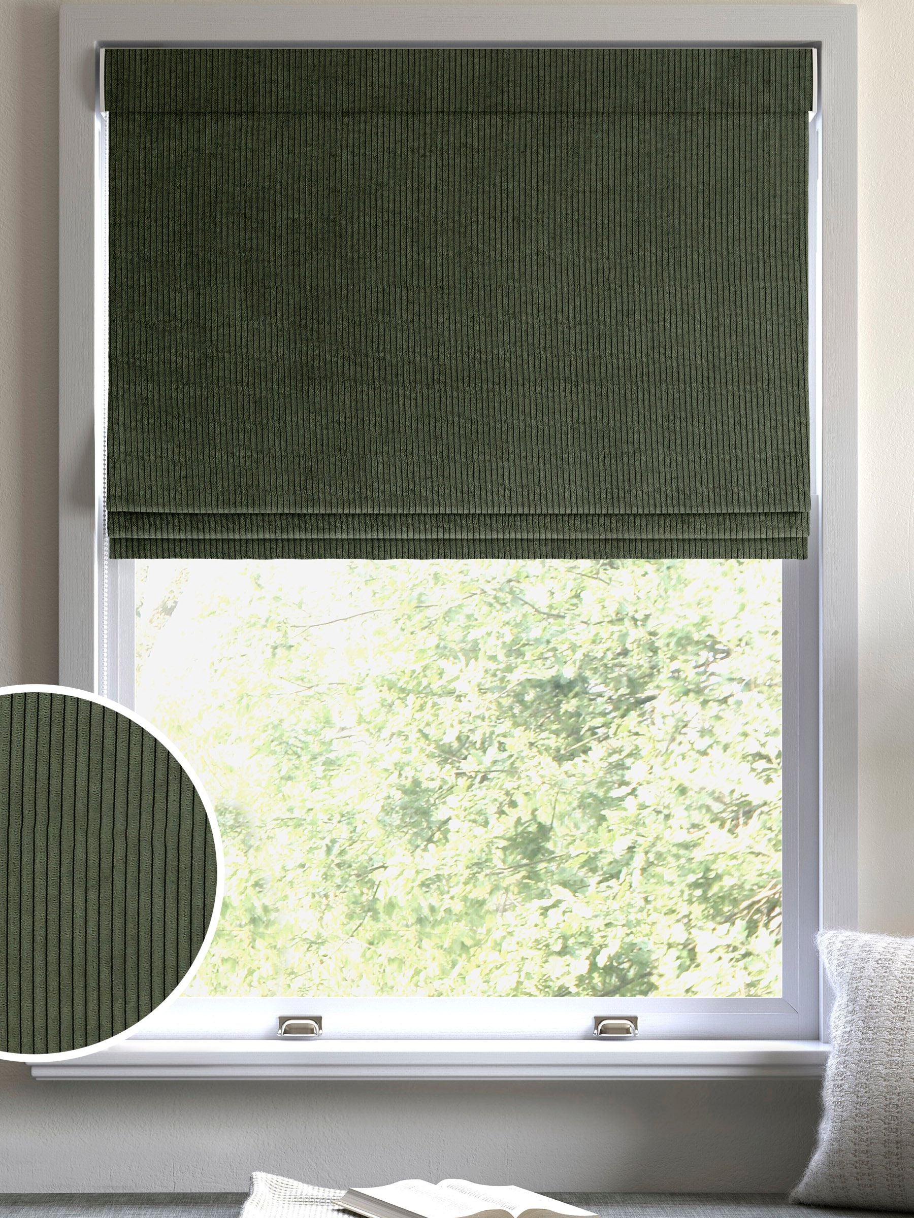 Fern green roman blind from Jangga, made to measure, UK version