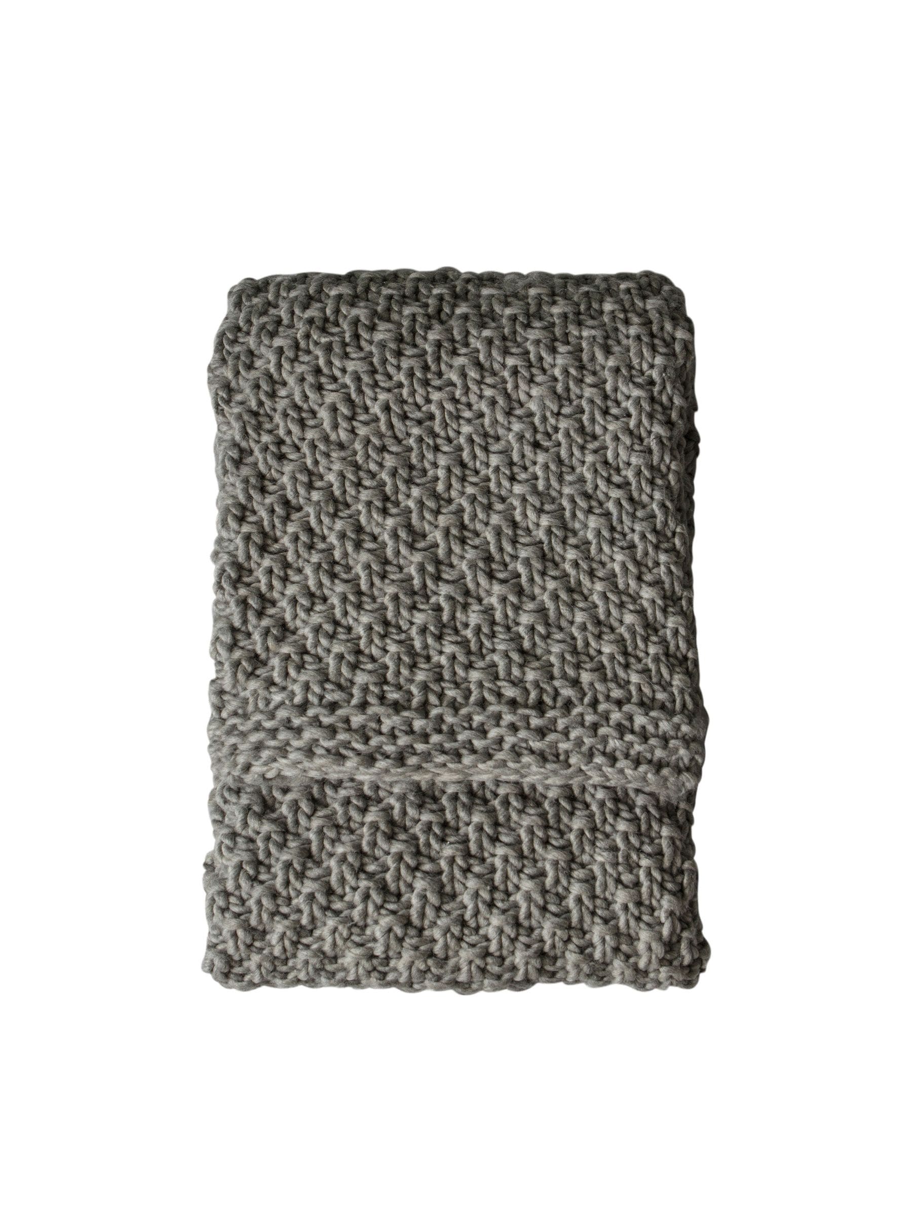 Gallery Home grey moss chunky knitted throw 130x170cm (British brand)