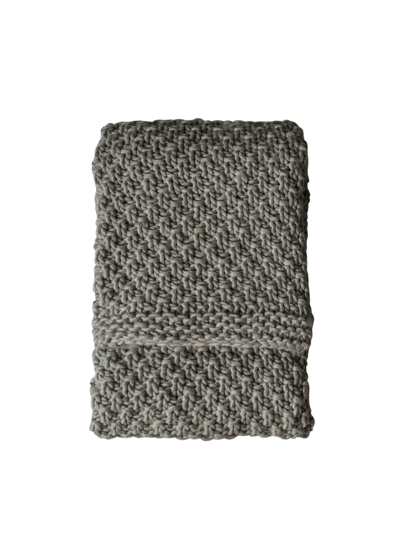 Gallery Home grey moss chunky knitted throw 130x170cm (British brand)