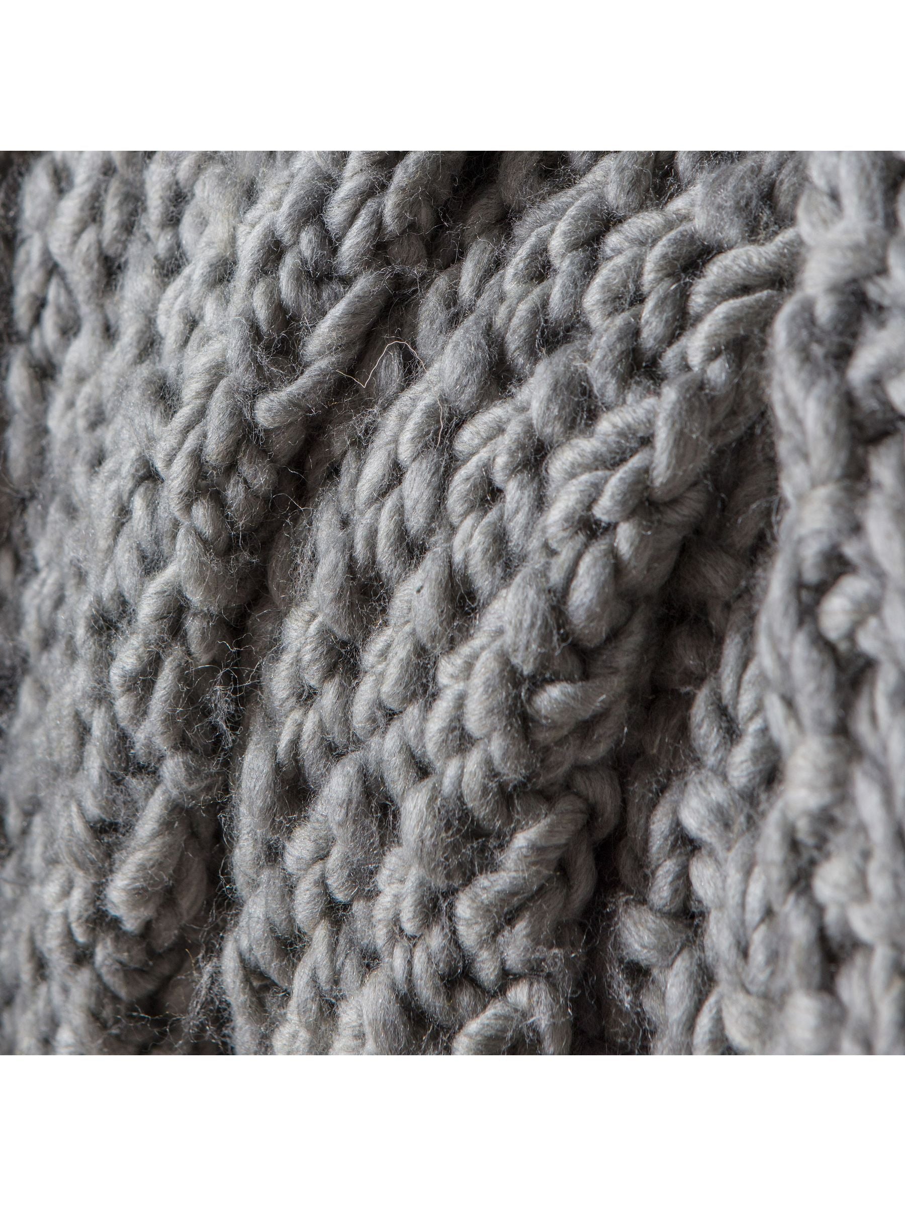 Gallery Home grey moss chunky knitted throw 130x170cm (British brand)