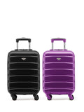 Flight Knight Charcoal EasyJet Overhead Hard Shell Cabin Suitcase Set of 2 (55x35x20cm)