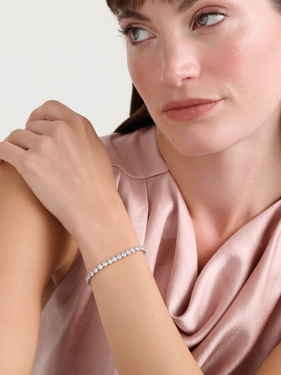 Next Ted Baker Silver Tone Clear Crystal Melrah Icon Slider Bracelet 21cm- Buy online at McGrocer