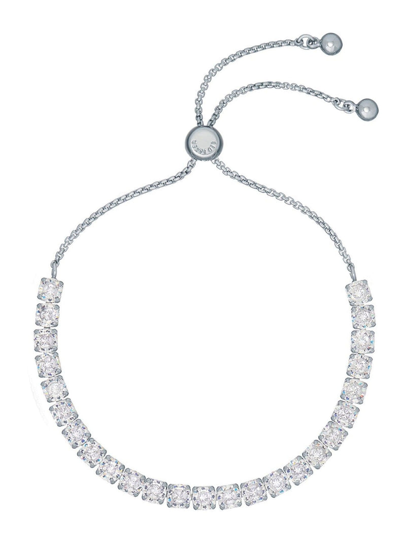 Ted Baker Silver Tone, Clear Crystal Melrah: Icon Slider Bracelet, Clear