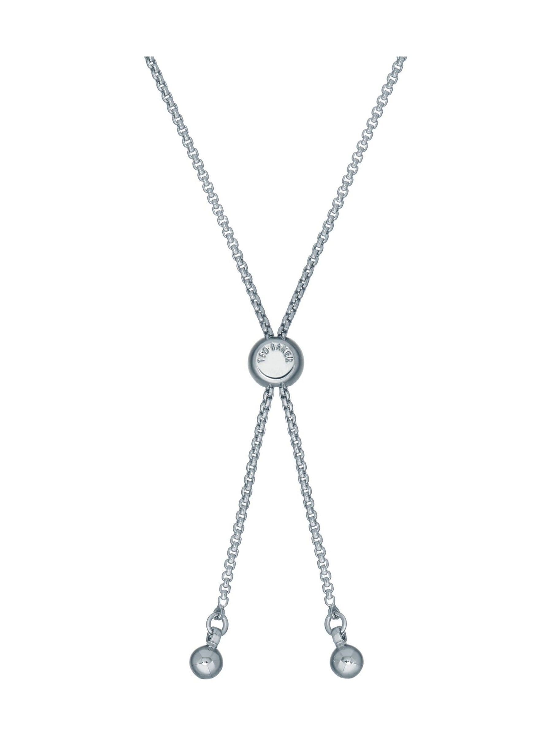 Ted Baker Silver Tone Clear Crystal Slider Bracelet 21cm (British brand)